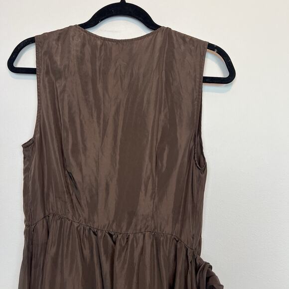 bcbg maxazria 100% silk tiered ruffle wrap midi dress MD boho cottagecore fall - Picture 13 of 14